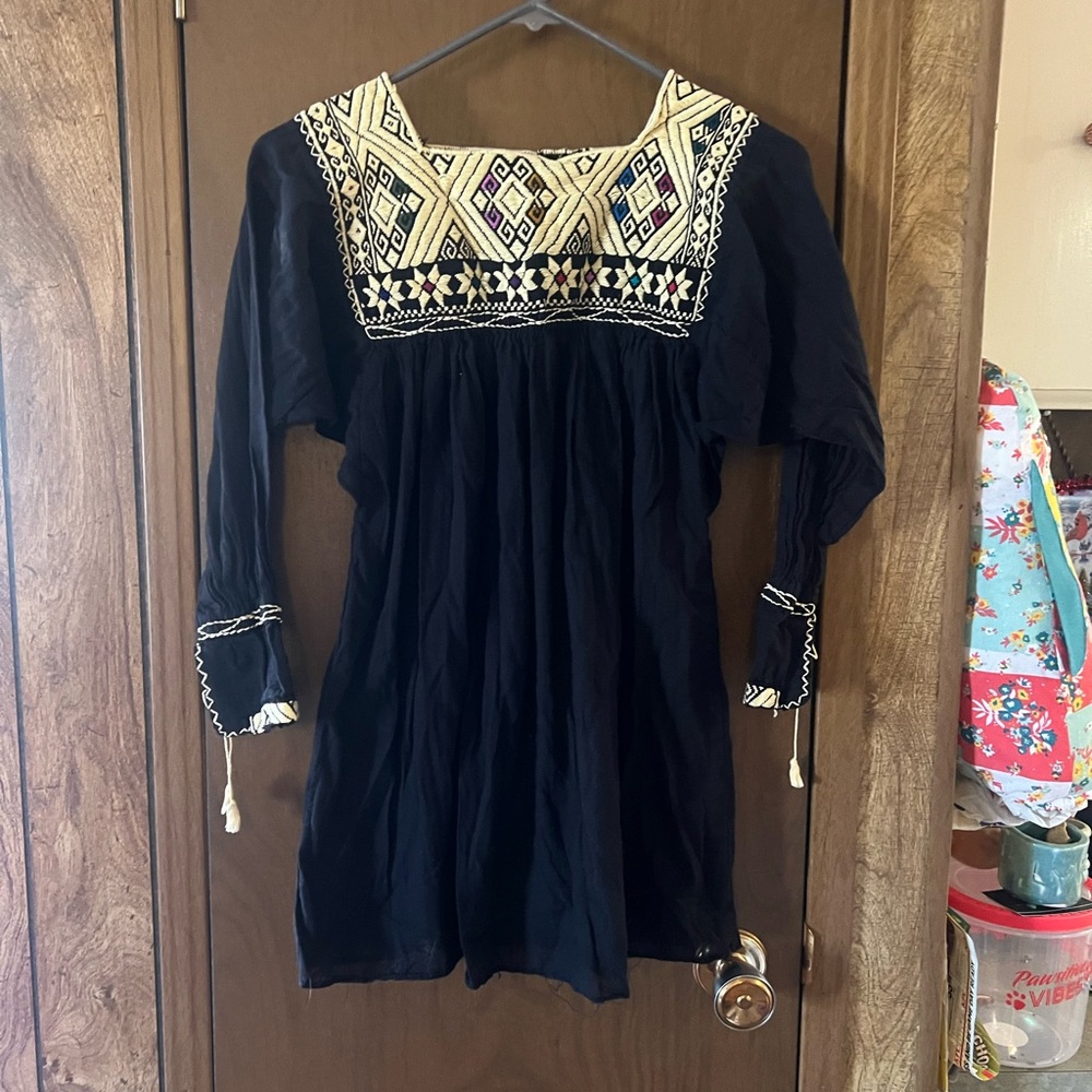 Embroidered Black Blouse